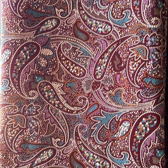 Burgundy Collarless Shift Dress Western Dot Tan Teal Purple Gold NEW! - Picture 5 of 10